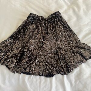 Zara Black and Silver Sequin Skirt